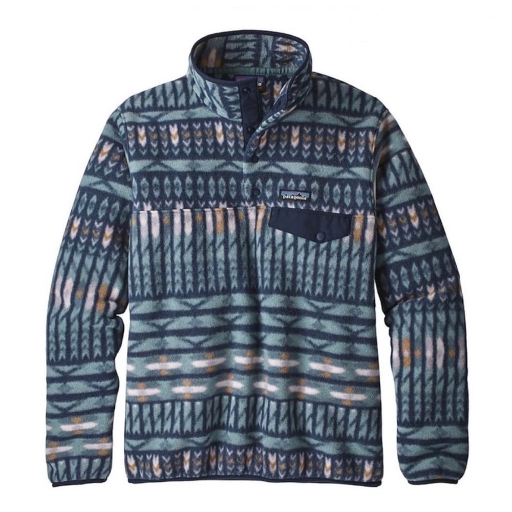 Patagonia Fleece Synchilla Snap-T Pullover Kuta Klash Shadow Blue Size Small S